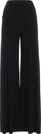 Norma Kamali Black stretch fabric flared trousers