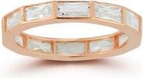 Chloe and Madison Baguette Cubic Zirconia Eternity Band Ring in Rose Gold at Nordstrom Rack, Size 8