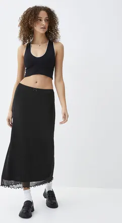 Twik Womens Ruffled hem mesh skirt