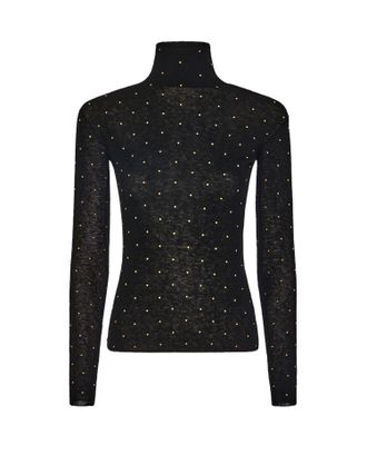 Paco Rabanne Fitted Turtleneck Sweater With Decorative Appliques