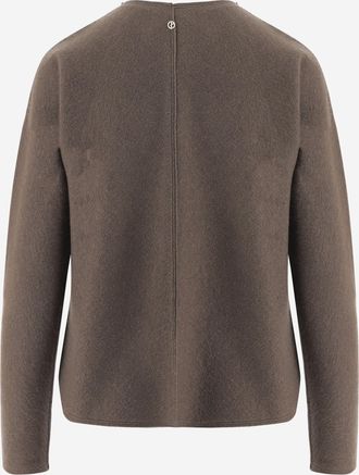 Giorgio Armani Womens Sweater Stretch Silk And Cashmere, Light Brown