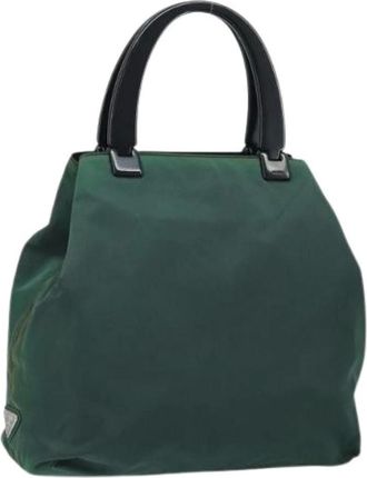 Prada Pre-owned Handbags, female, Green, Size: ONE SIZE Pre-owned Nylon Vintage Handbag