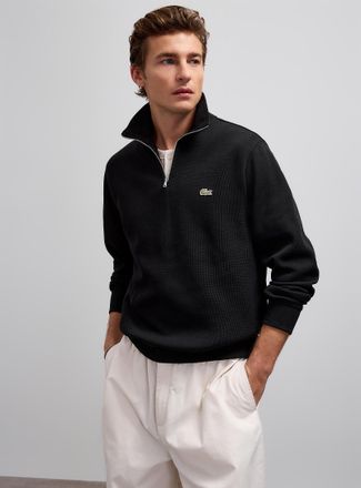 Lacoste Mens Zippered mock-neck sweatshirt