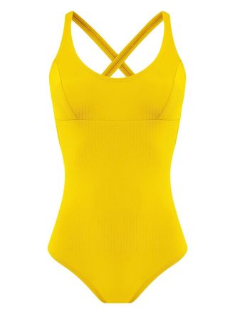 Amir Slama Costume intero con spalline incrociate - Giallo