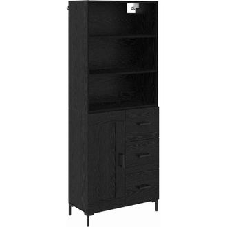 vidaXL Highboard Black Oak 69.5 x 32.5 x 180 cm Engineered Wood vidaXL