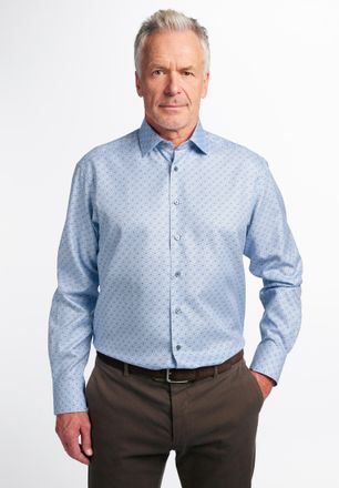 Eterna Langarmhemd ETERNA COMFORT FIT, Herren, Gr. 43, Normalgr&ouml;ssen, blau (hellblau), Twill, 100% Baumwolle, normal, Manschette, Hemden Langarmhemd, NEVER I