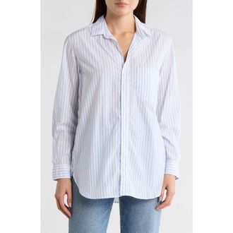 Frank & Eileen Joedy Relaxed Fit Stripe Button-Up Shirt in Blue Mens Stripe at Nordstrom Rack, Size Xx-Small