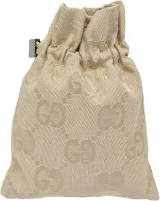 Gucci Gg Canvas Beige Canvas Clutch Bag (Pre-Owned)