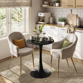Vicco Mesa De Comedor Carl, Negro, 60 X 60 Cm, Vicco