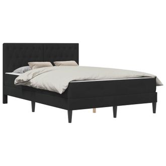 vidaXL Estructura De Cama Con Colch&oacute;n Negro 140 X 190 Cm Terciopelo Vidaxl