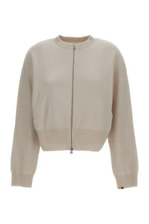 Extreme Cashmere Beige N.478 Xtra Fun Cashmere Zip Cardigan