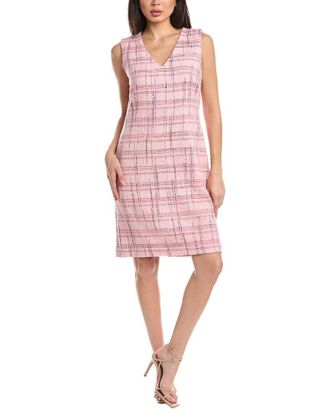 St. John Metallic Plaid Dress