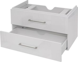 Hhg Mueble Lavabo Premium Hhg 245, Mueble Lavabo Muebles De Ba&ntilde;o, Alto Brillo 90cm, Blanco