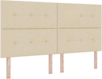vidaXL Headboard Button Tufted Cream 180 cm Fabric vidaXL