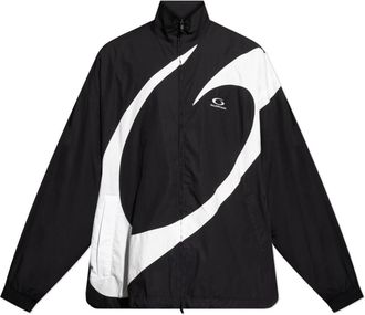 Balenciaga Jassen, Heren, Zwart, L, Leer, Jas met opstaande kraag