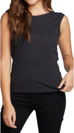 Chaser Shirred Back Tank Top In Black