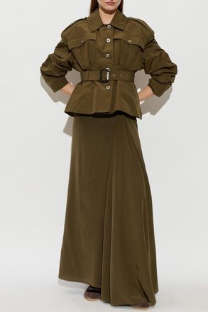 Alexander McQueen Silk Skirt, Womens, Green