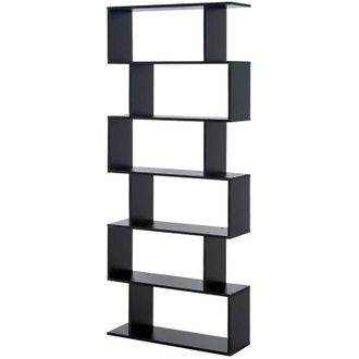 HOMCOM Estanter&iacute;a Librer&iacute;a Estanter&iacute;a Para Libros Moderna Con 6 Estantes Para Comedor Sal&oacute;n Estudio 80x23x192 Cm Negro