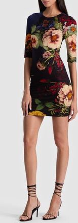 Alice & Olivia Delora Long Sleeve Minidress in Magic Garden Gradient at Nordstrom, Size 14