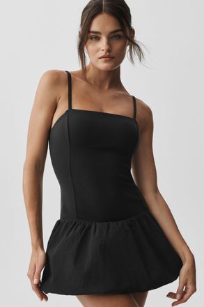 Alo | Airbrush Love Match Tennis Dress in Black, Size: Medium