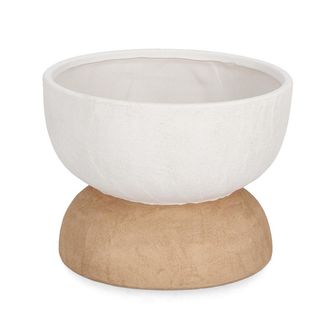 BIZZOTTO Hector low vase white-natural d25x18.5h