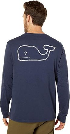 Vineyard Vines Long Sleeve Vintage Whale Pocket T-Shirt Mens Clothing Blue Blazer : 2XL, Cotton