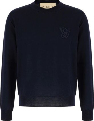 Valentino Garavani Hoodies & sweatvesten, Heren, Blauw, L, Katoen, Stijlvolle Gebreide Collectie