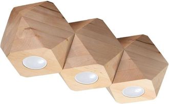 Wonderlamp Regleta Mion 3 Luces, Madera Natural
