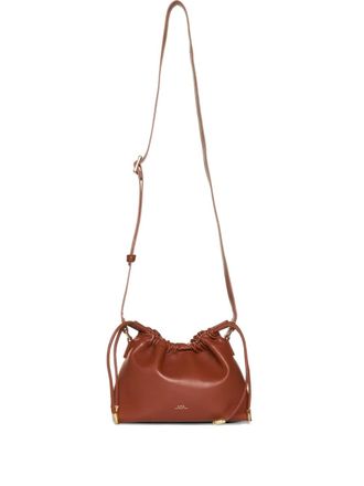 A.P.C. drawstring ninon mini shoulder bag - women - Polyurethane/Polyester/Artificial Stone - One Size - Brown