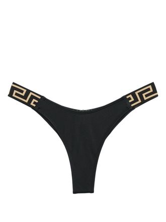 Versace Slip bikini con dettaglio Greca - Nero