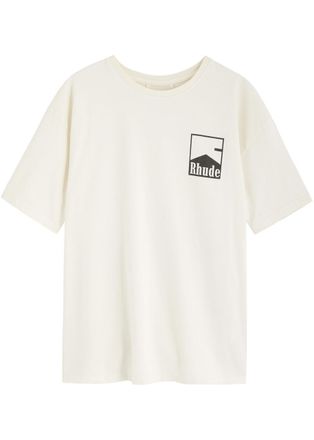 Rhude Rhude Chevron Logo-print Cotton T-shirt - White - M