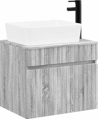 vidaXL Juego De Muebles De Ba&ntilde;o Sonoma Gris Madera De Ingenier&iacute;a Vidaxl