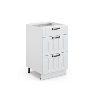 Vicco Mueble Bajo De Cocina Fame-line, Blanco Casa De Campo, 50 Cm Sin Encimera, Vicco