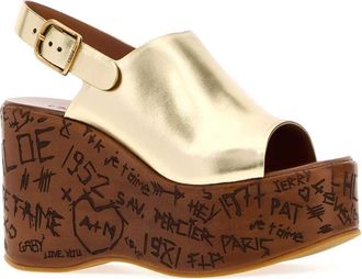 Chlo&eacute; Womens Sandal Gold Calf
