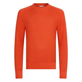 Malo Truien & Vesten, Heren, Oranje, 2Xl, Kasjmier, Trui met ronde hals