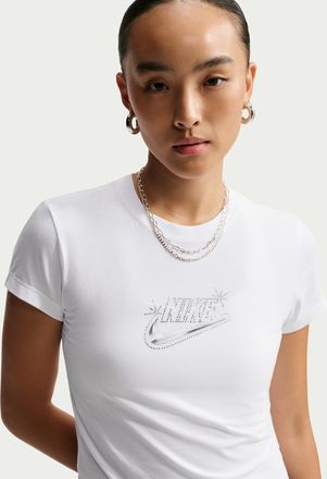 Nike Womens Nike Sportswear Chill Knit Slim Cropped T-Shirt in White | IM6456-100