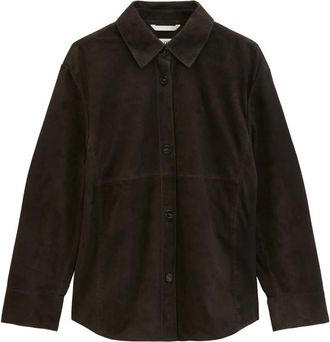 Marc O'Polo Leren Blouses Lange Mouw - Dames - Leren en Su&egrave;de Jassen - Bruin - XL - Leer - Jassen