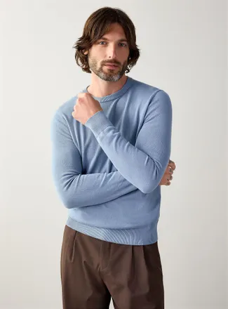 Le 31 Mens Minimalist crew-neck sweater