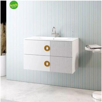 Mobo Mobile bagno sospeso senza specchio modello sole 90cm base sospesa -lavabo - bianco opaco -specchio escluso MOBO