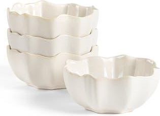Marchesa Lotus Stoneware Bowl Set of 4 in White at Nordstrom