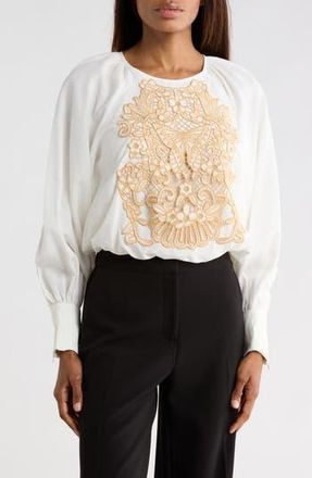 Ciebon Lenny Embroidered Top in White at Nordstrom Rack, Size X-Small
