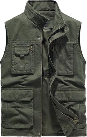 Generic Mens Tactical Cargo Casual Work Vests For Men Winter Militaire Multi-Pocket Sleeveless Vests