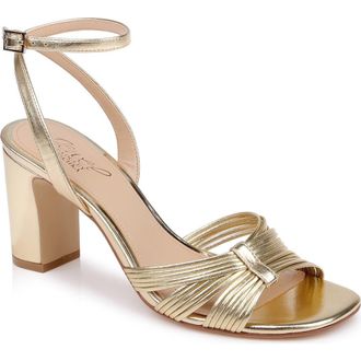 Badgley Mischka Zaylee Ankle Strap Sandal in Gold Metallic at Nordstrom, Size 8.5