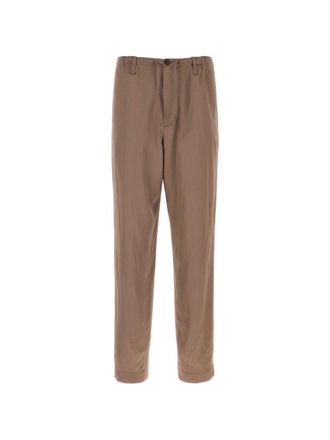 Dries Van Noten Relaxed Fit Brown Trousers With Buttoned Back Pocket