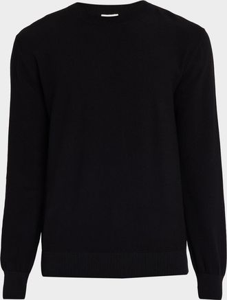 Saint Laurent Men & apos;s Solid Cotton Crewneck Knit Sweater