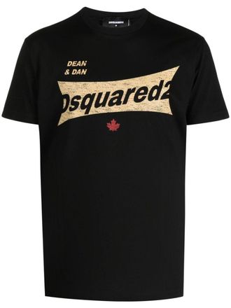 Dsquared2 T-shirt met logoprint - Zwart