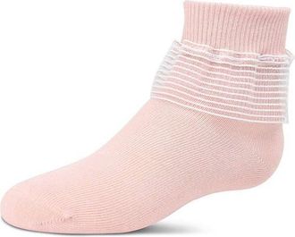 MeMoi Infant Far Out Lace Ruffle Socks in Pale Blush at Nordstrom, Size 6-12M