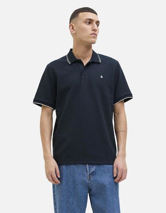 Jack & Jones Mens Jack & Jones Mens Austin Short Sleeve Polo Shirt - Navy - Size: Regular/36