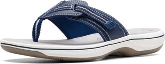 Clarks Womens Brinkley Jazz Flip Flop, Navy Blue Synthetic Material, 7 UK