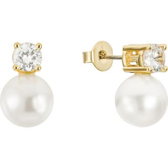 Untamed Petals Maven Pearl and Crystal Studs in Gold at Nordstrom